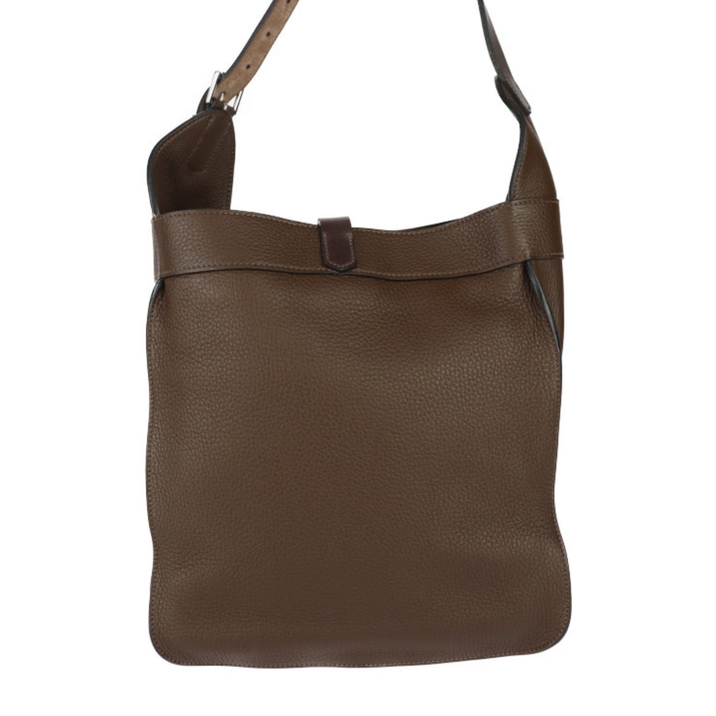 Hermes Brown Taurillon Clemence Leather Handbag Shoulder Bag Tote Bag ( )
