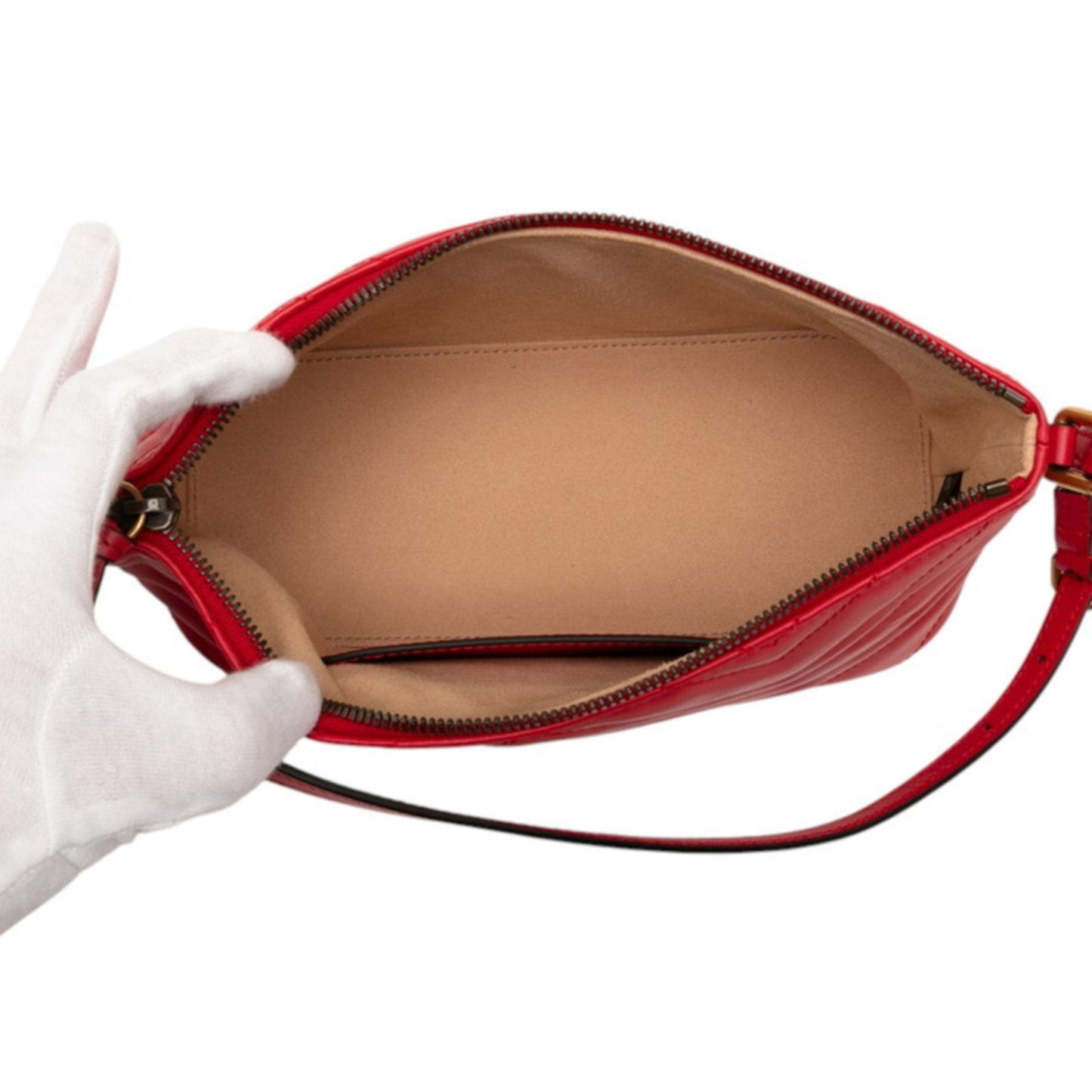 Gucci Red Color Leather Shoulder Bag ( )
