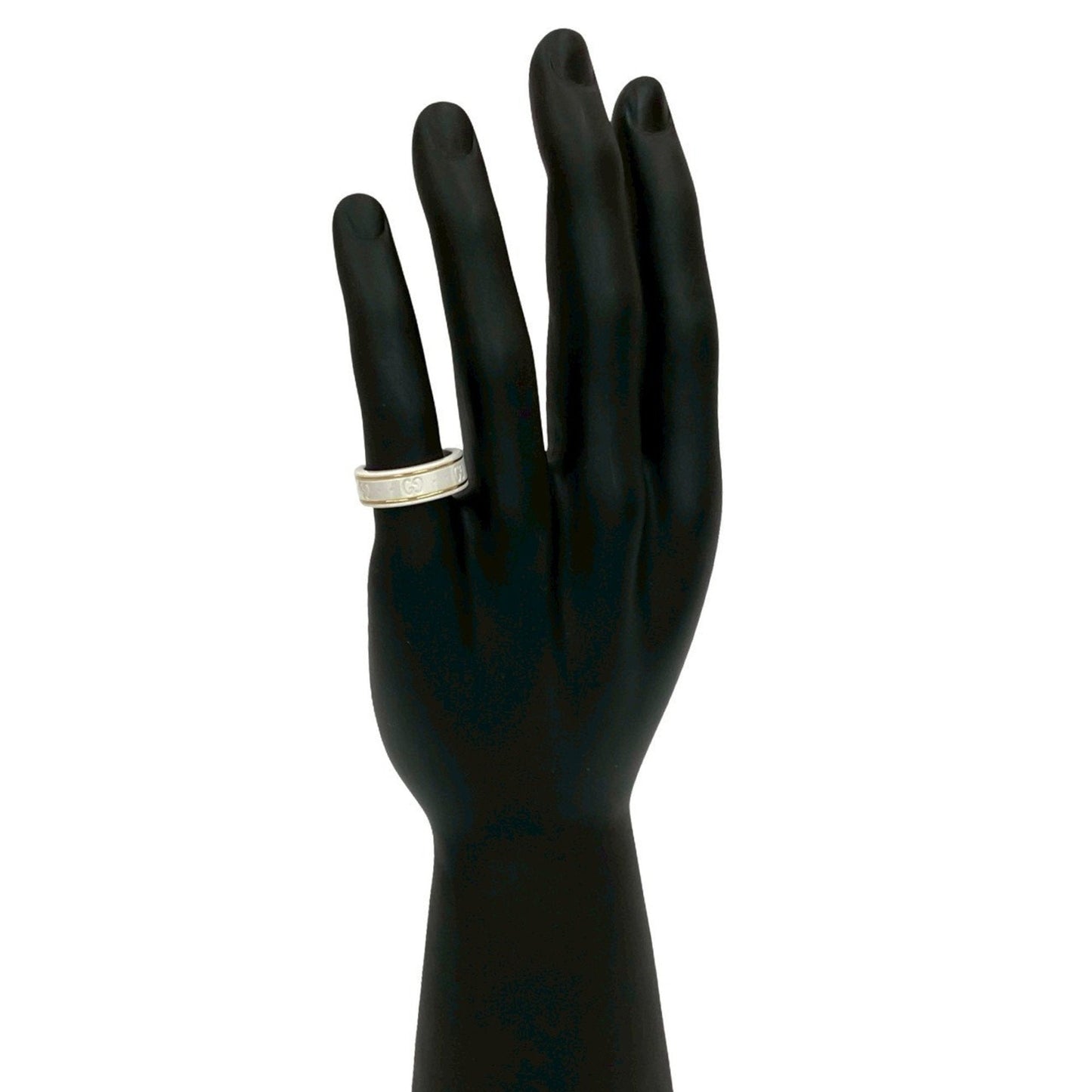 Gucci Gold White Ceramic Band Ring ( )