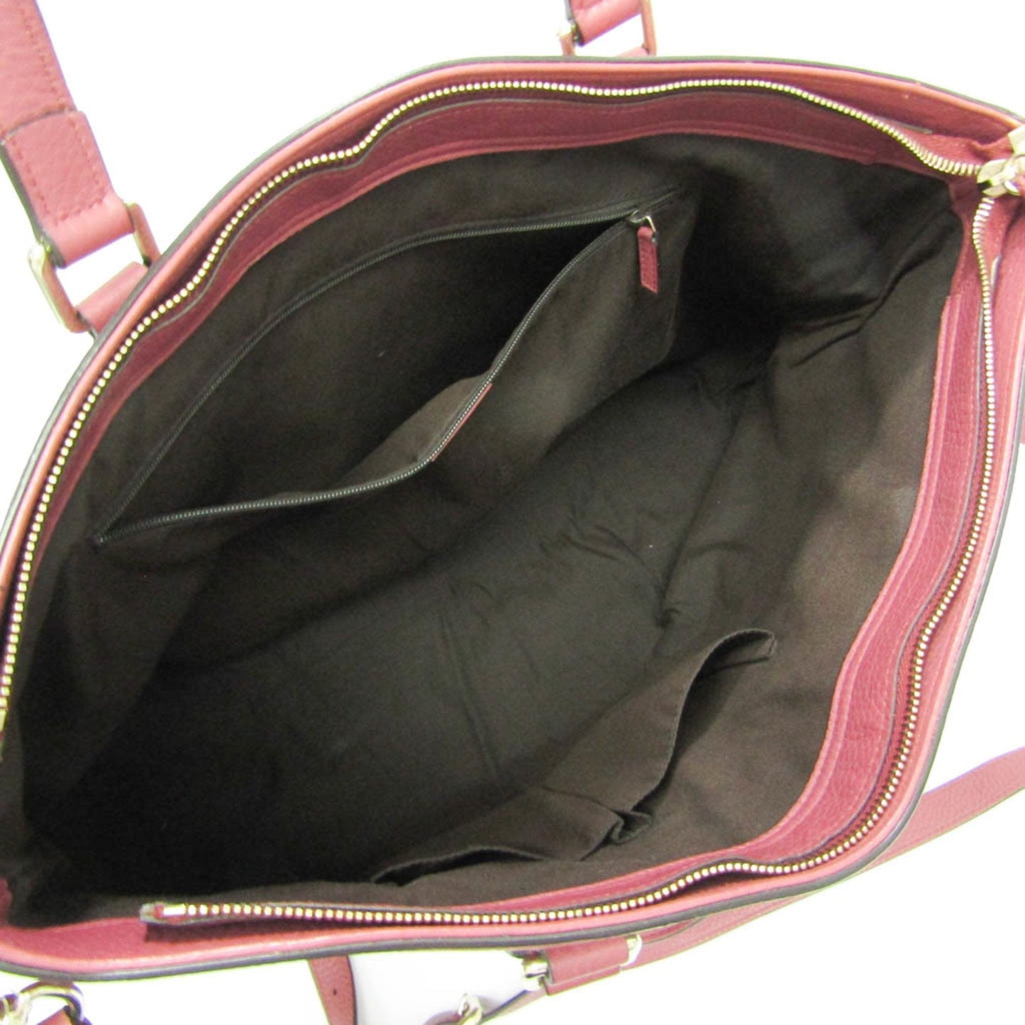 Gucci Bamboo Pink Red Leather Bamboo Handbag Shoulder Bag ( )