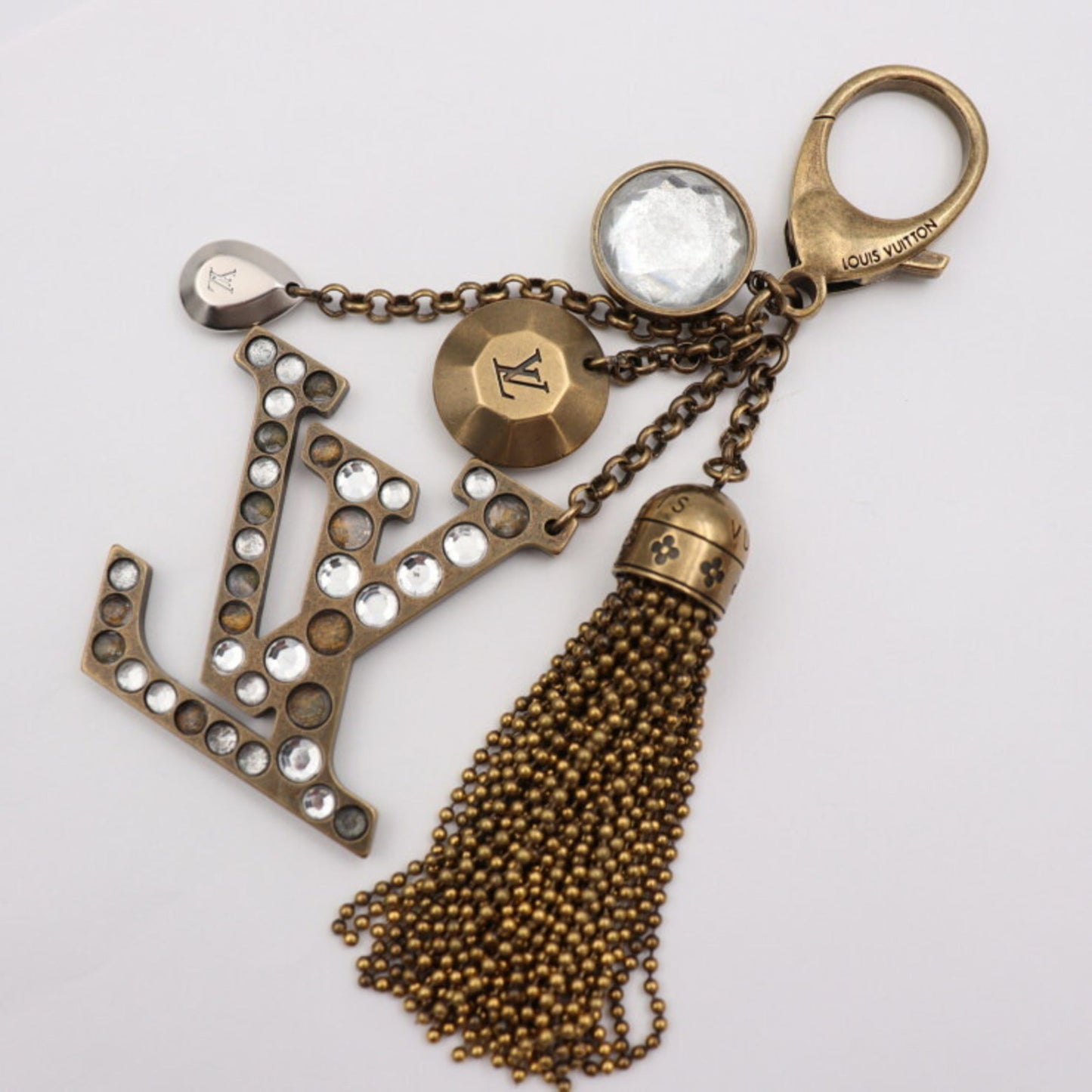 LOUIS VUITTON bijou sack calypse key holder M65724 metal rhinestone   gold LV logo