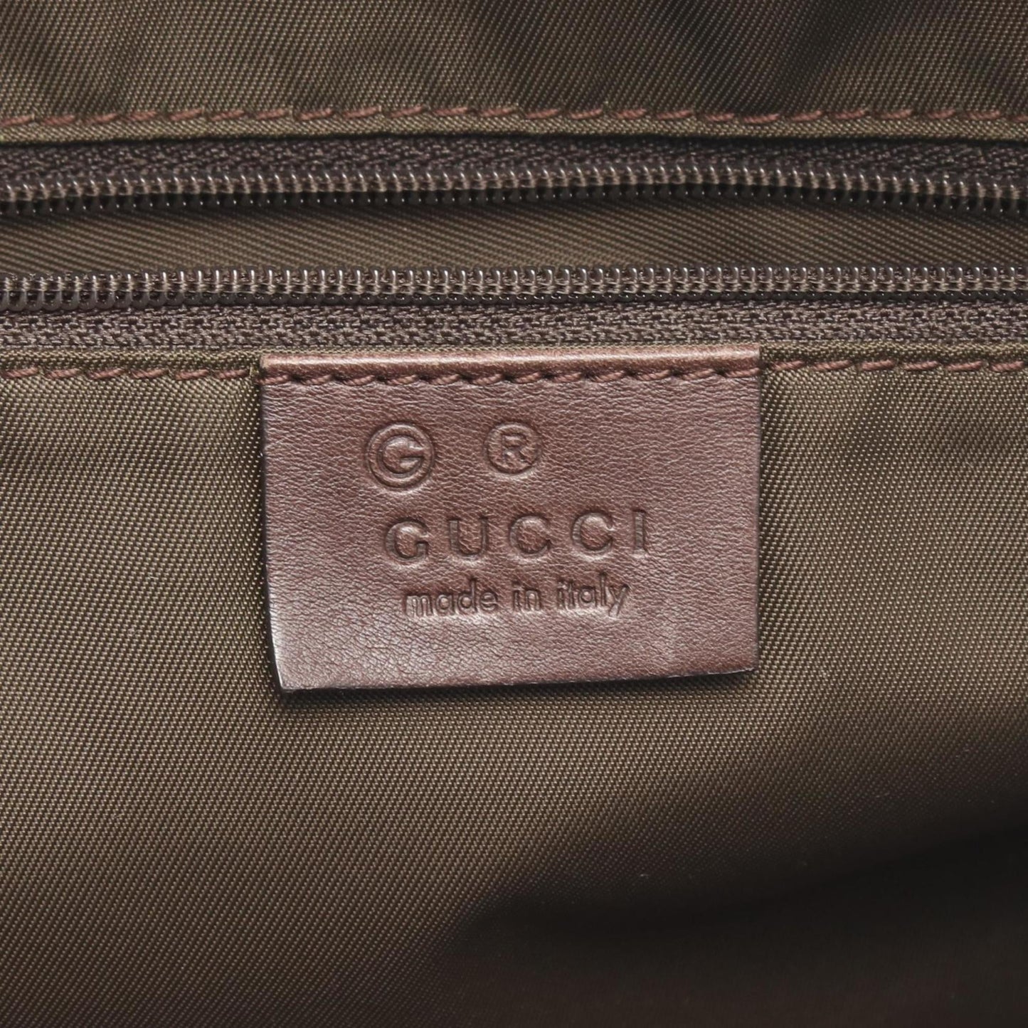 Gucci Beige Brown Canvas Leather Boston Bag Handbag ( )