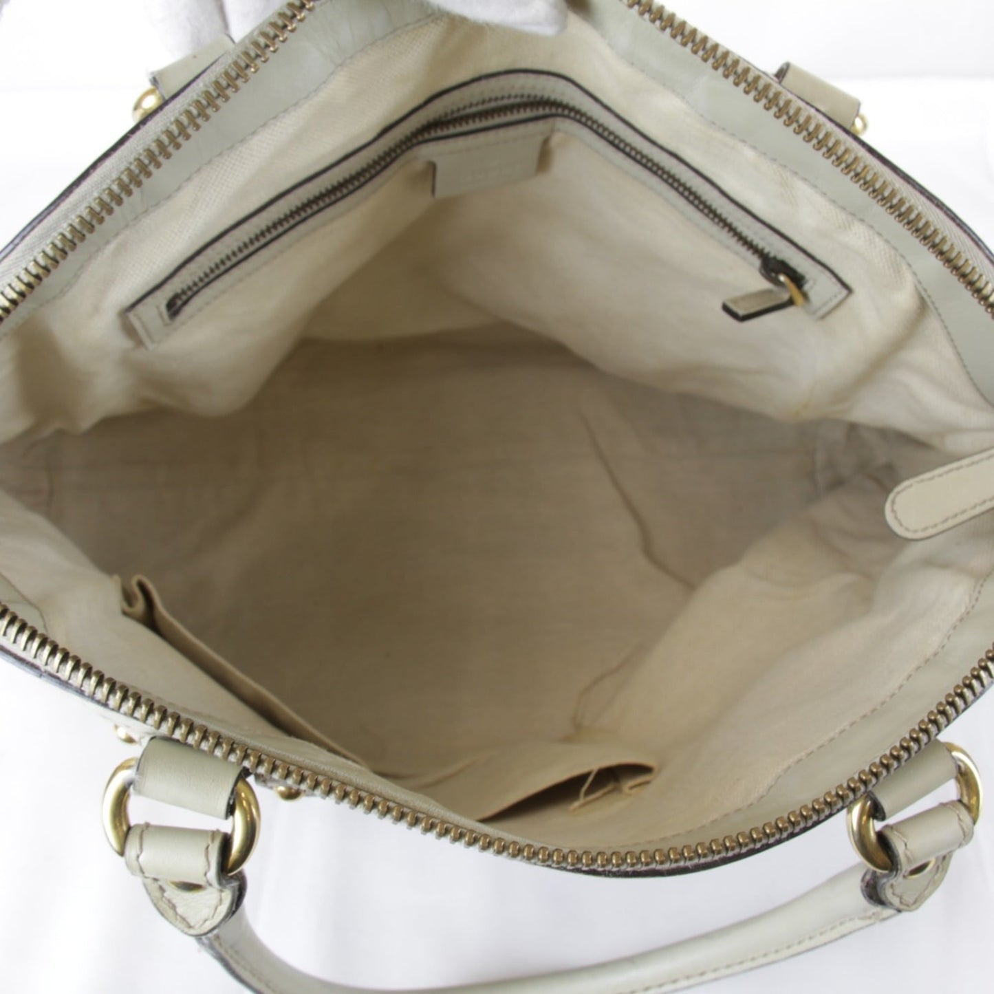 Gucci Gg Canvas Beige Gg Canvas Leather Handbag ( )