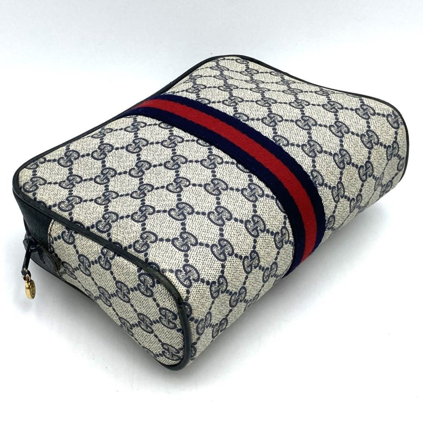 Gucci Navy Gg Supreme Clutch Bag Pouch ( )