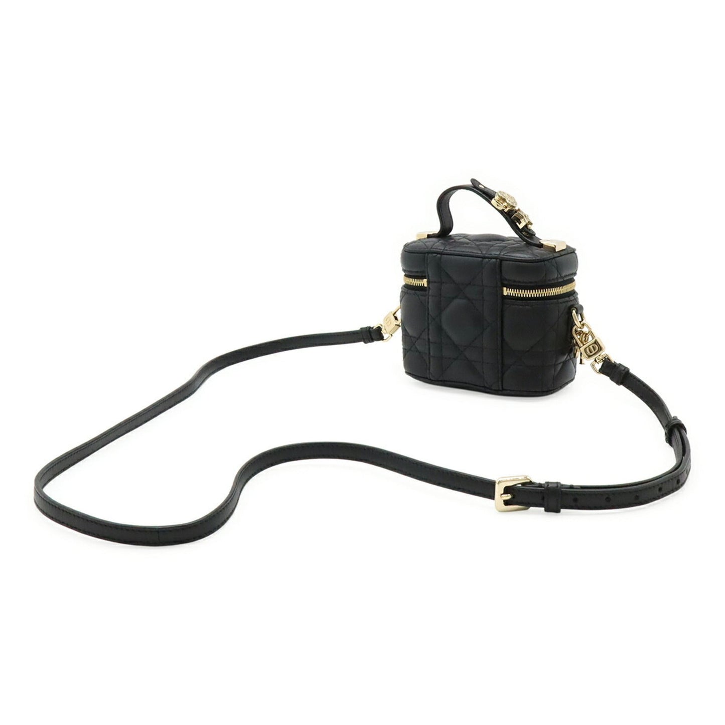 Christian Dior Lady Dior Black Leather Shoulder Bag ()