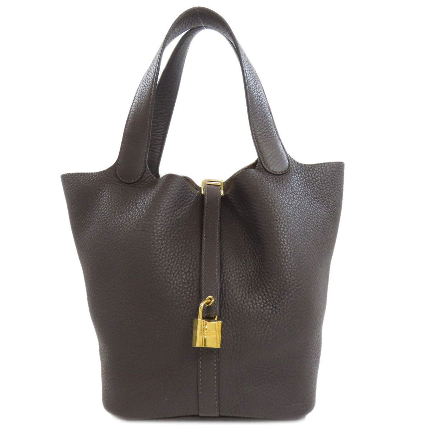 Hermes Picotin Brown Taurillon Clemence Leather Handbag ( )