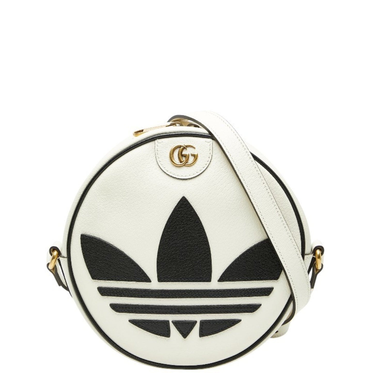 Gucci Black White Leather Shoulder Bag ( )