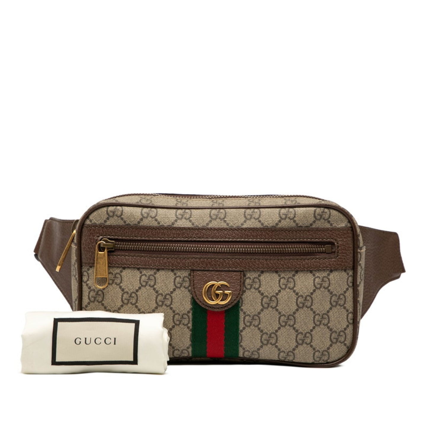 Gucci Beige Brown Pvc Leather Sling Bag ( )