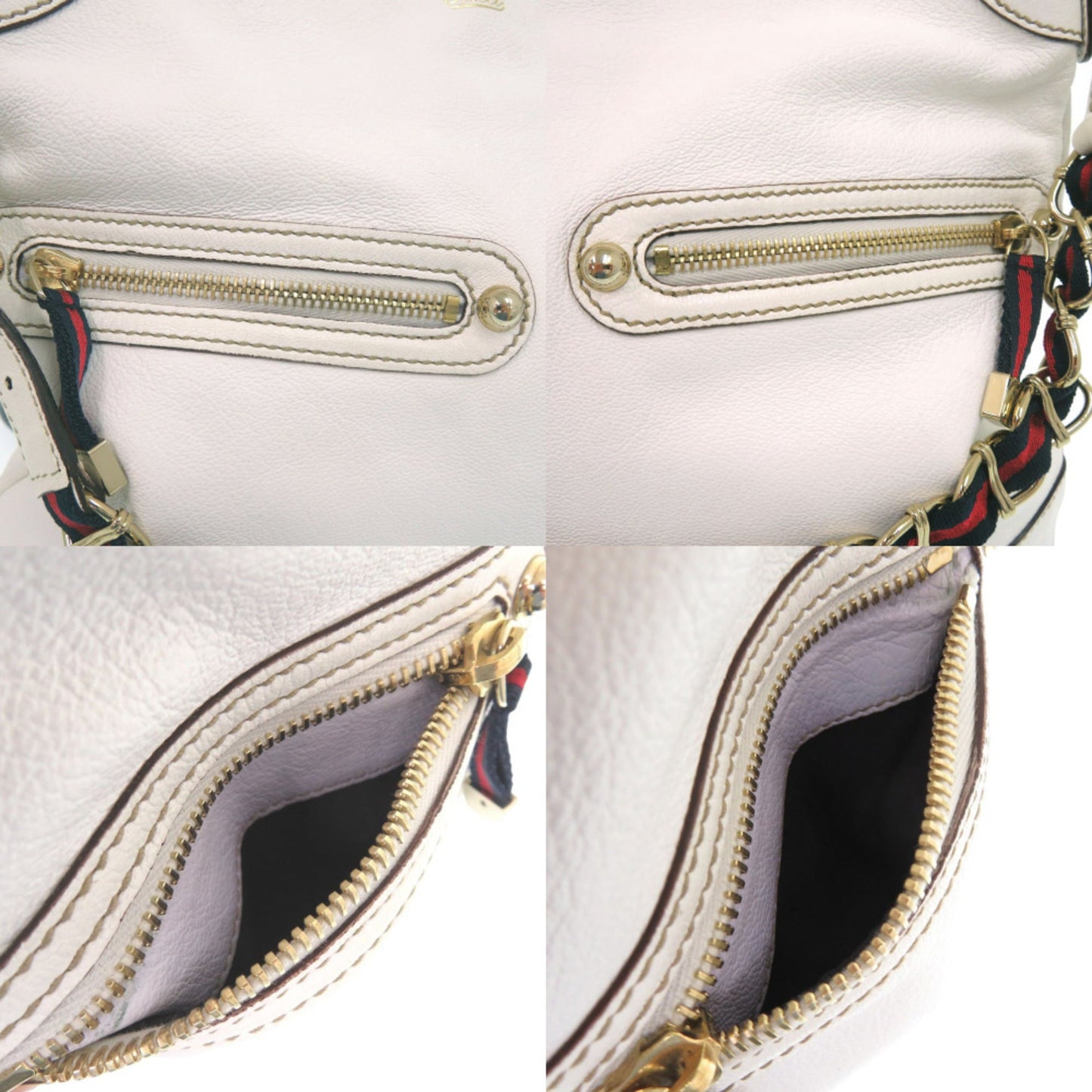 Gucci White Leather Shoulder Bag ( )