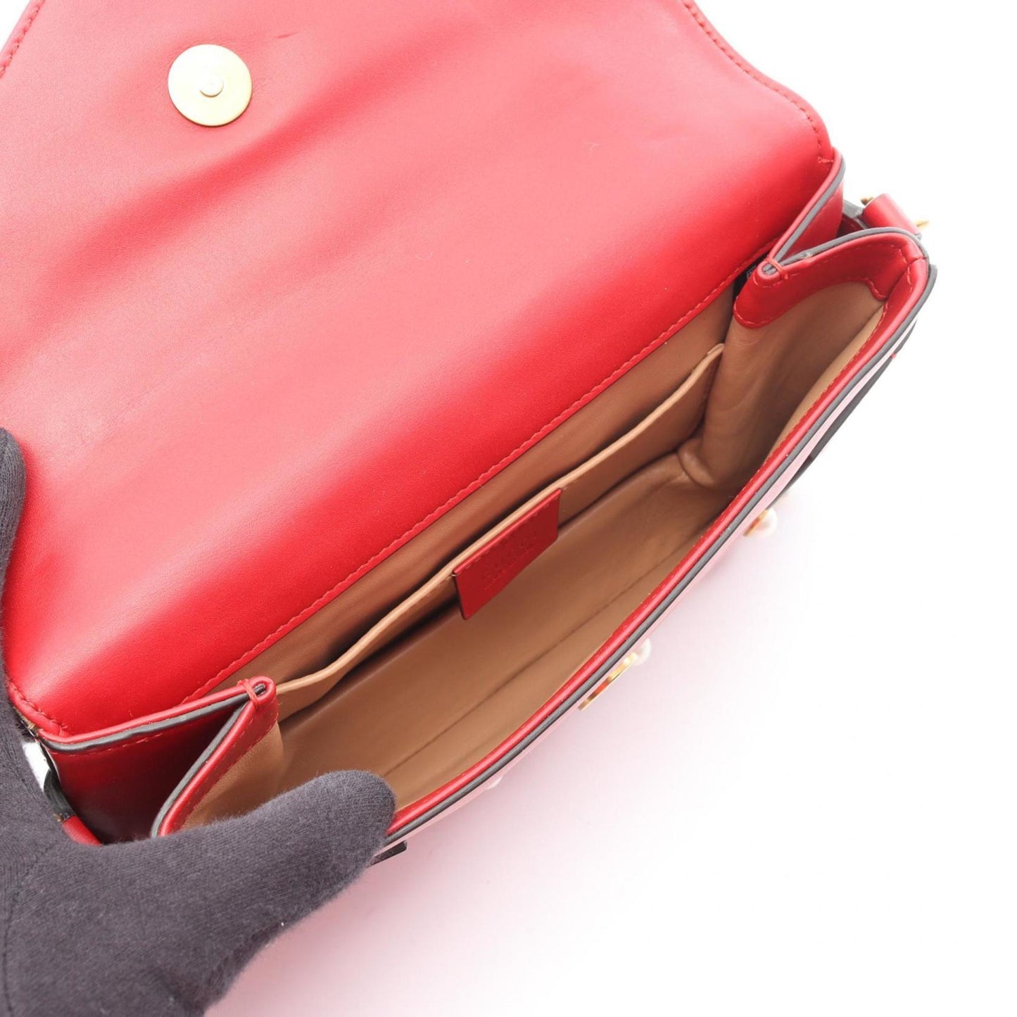 Gucci Red Color Leather Shoulder Bag ( )