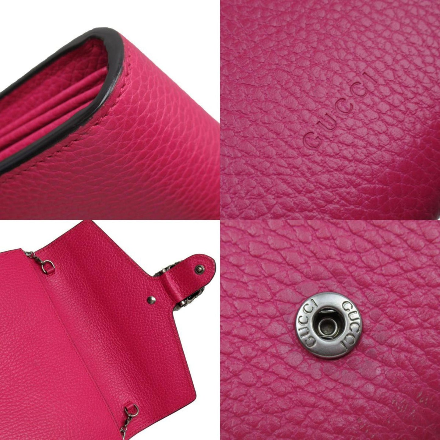 Gucci Pink Leather Chain/Shoulder Wallet ( )