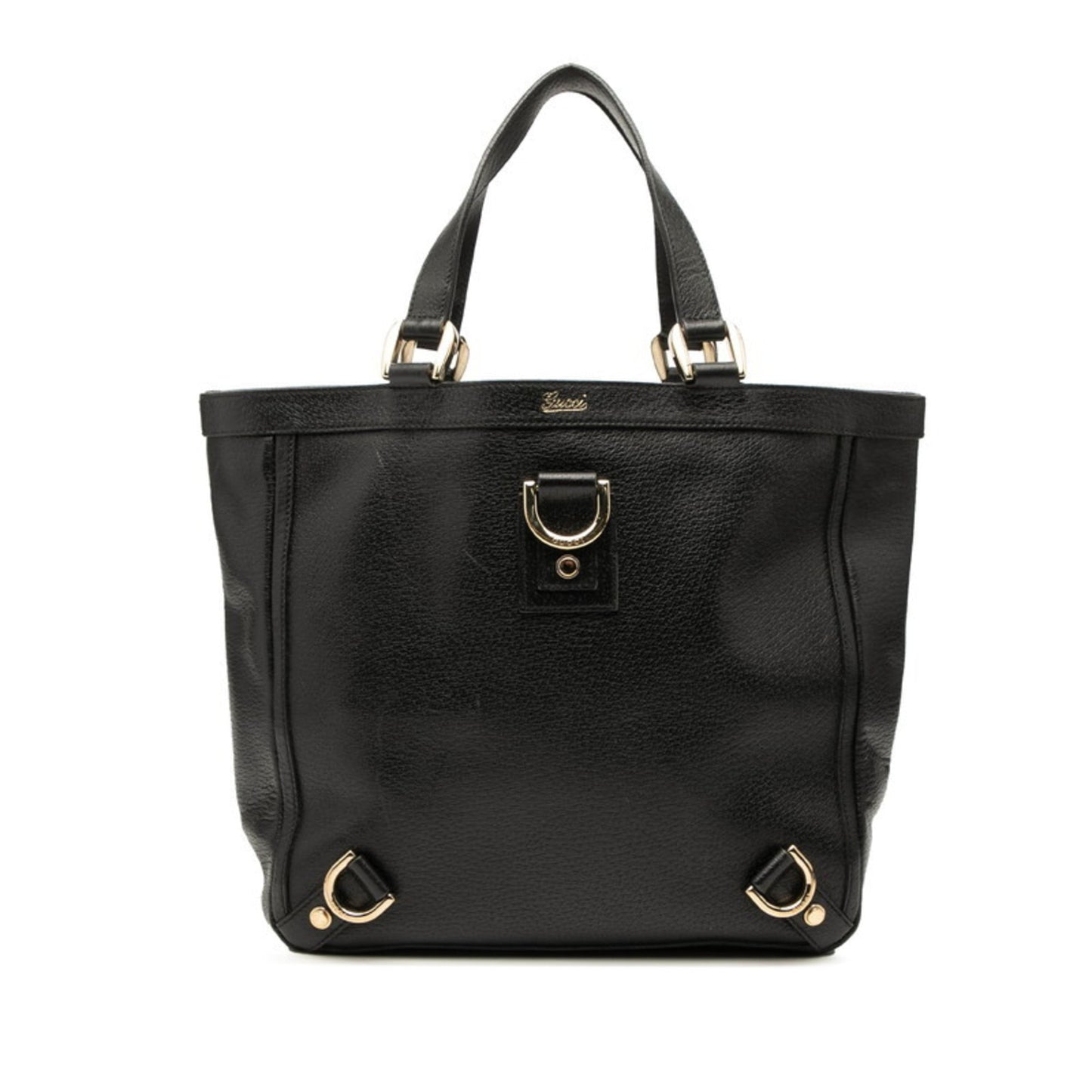 Gucci Black Leather Handbag Tote Bag ( )