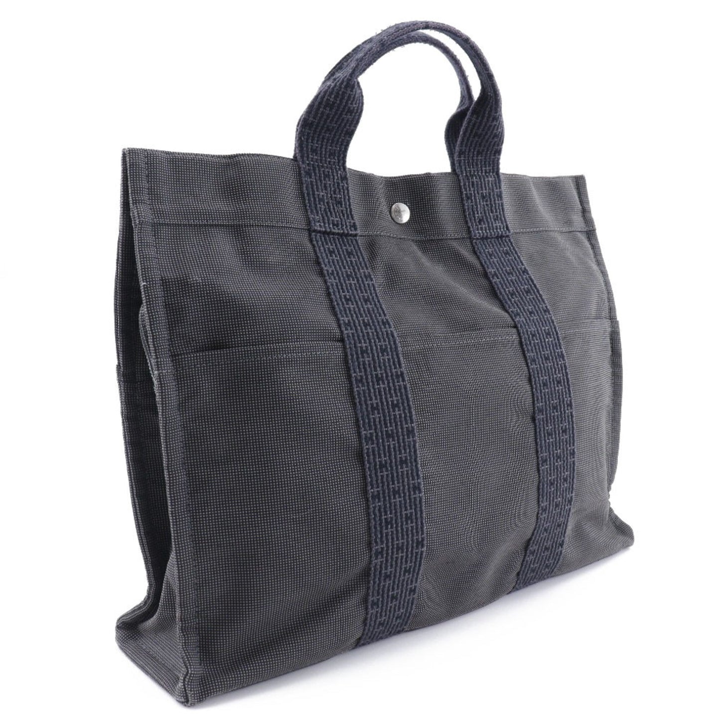 Hermes Gray Nylon Canvas Handbag ( )