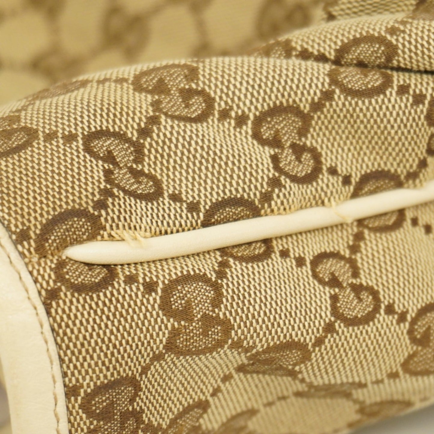 Gucci Beige Brown Canvas Tote Bag ( )