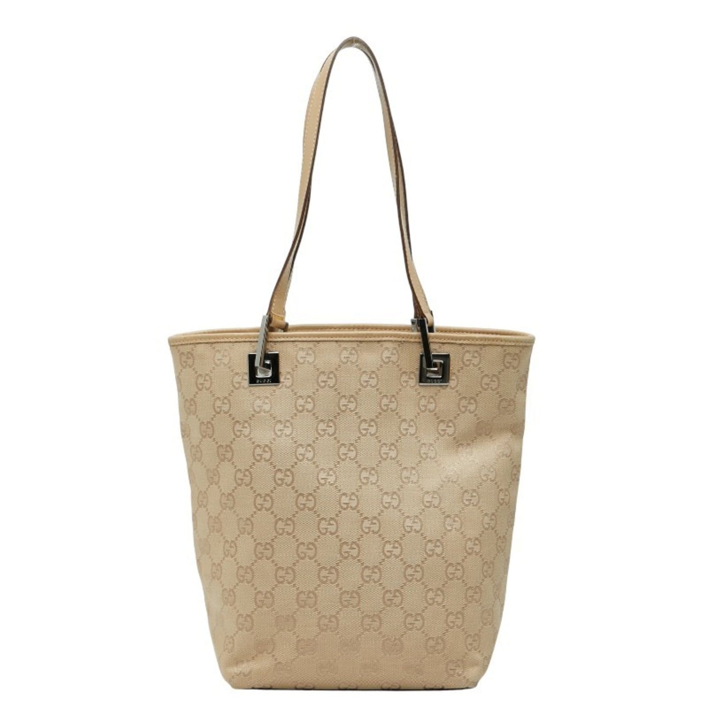 Gucci Beige Canvas Leather Handbag ( )