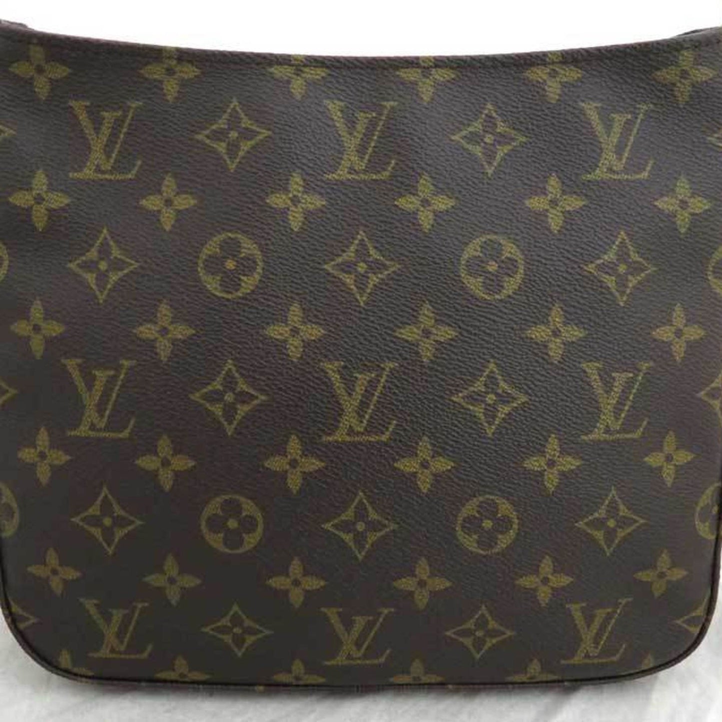 Louis Vuitton Bag Monogram Looping MM Black x Canvas Shoulder Handbag Ladies
