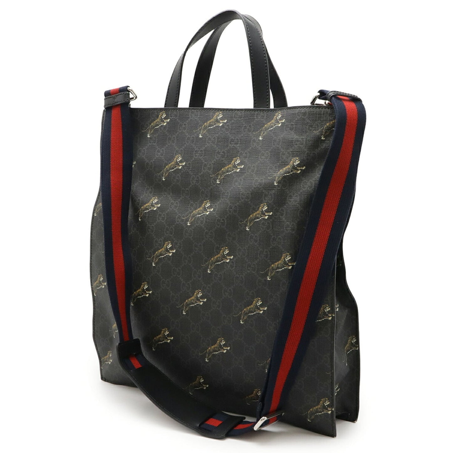 Gucci Black Dark Gray Gg Supreme Shoulder Bag Tote Bag ( )