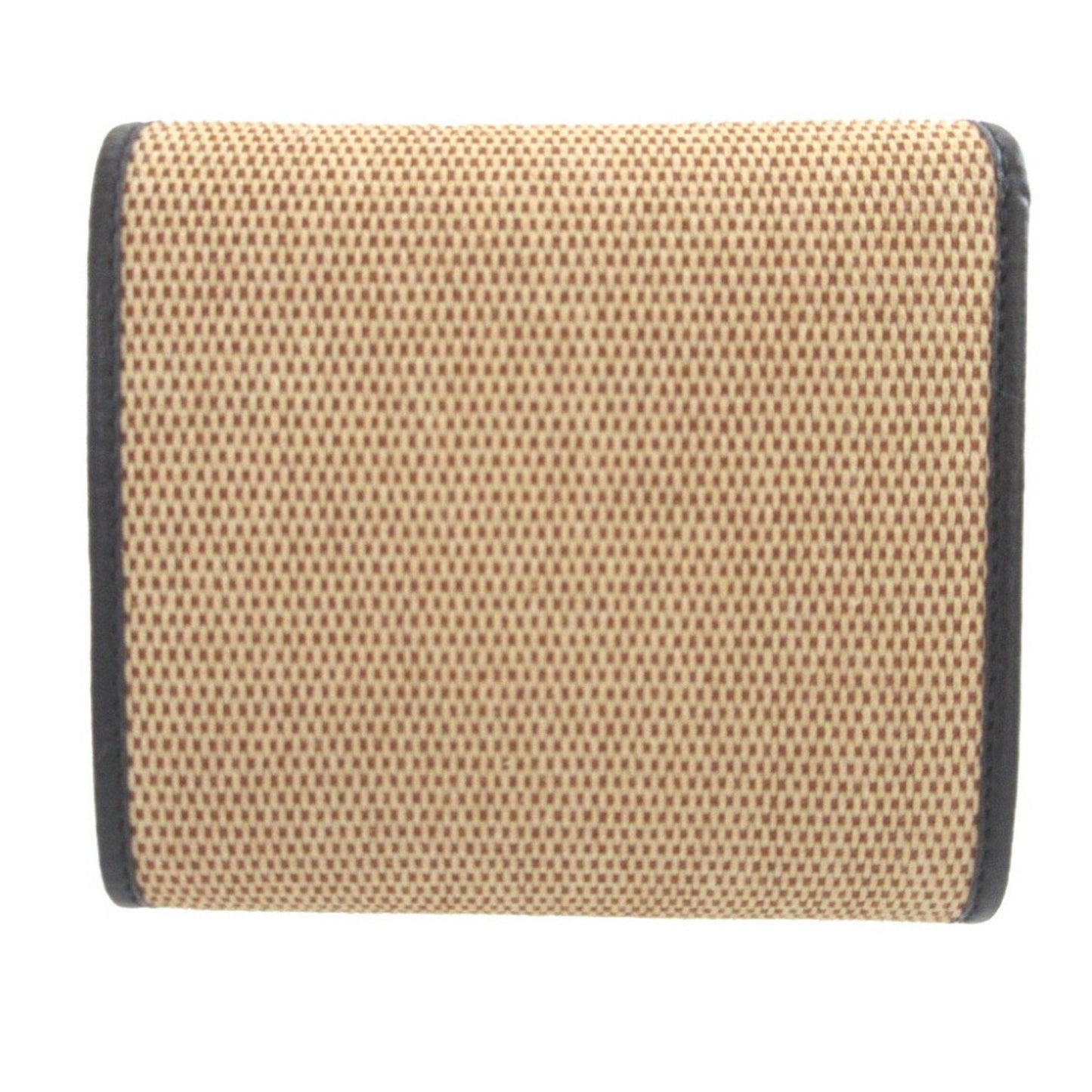 Gucci Beige Navy Canvas Leather Wallet (Tri-Fold) ( )