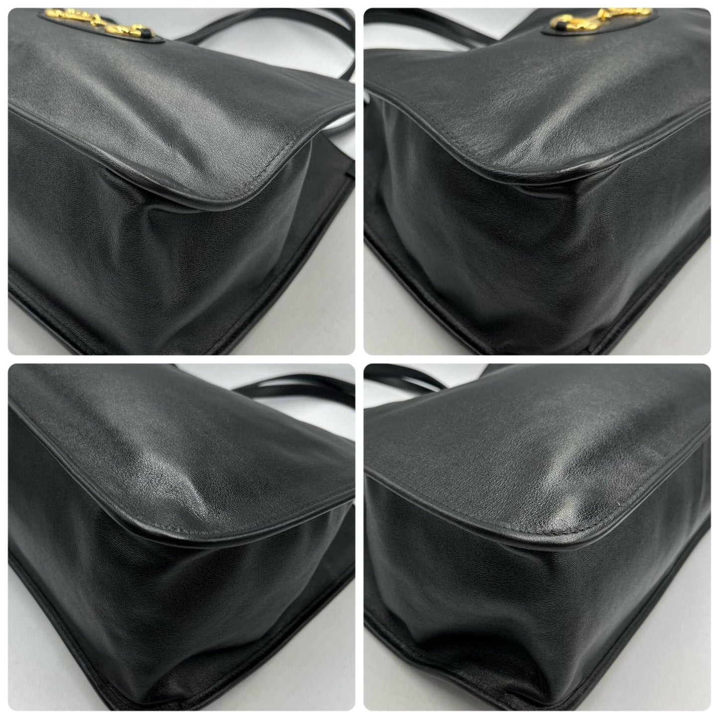 Gucci Black Leather Tote Bag ( )