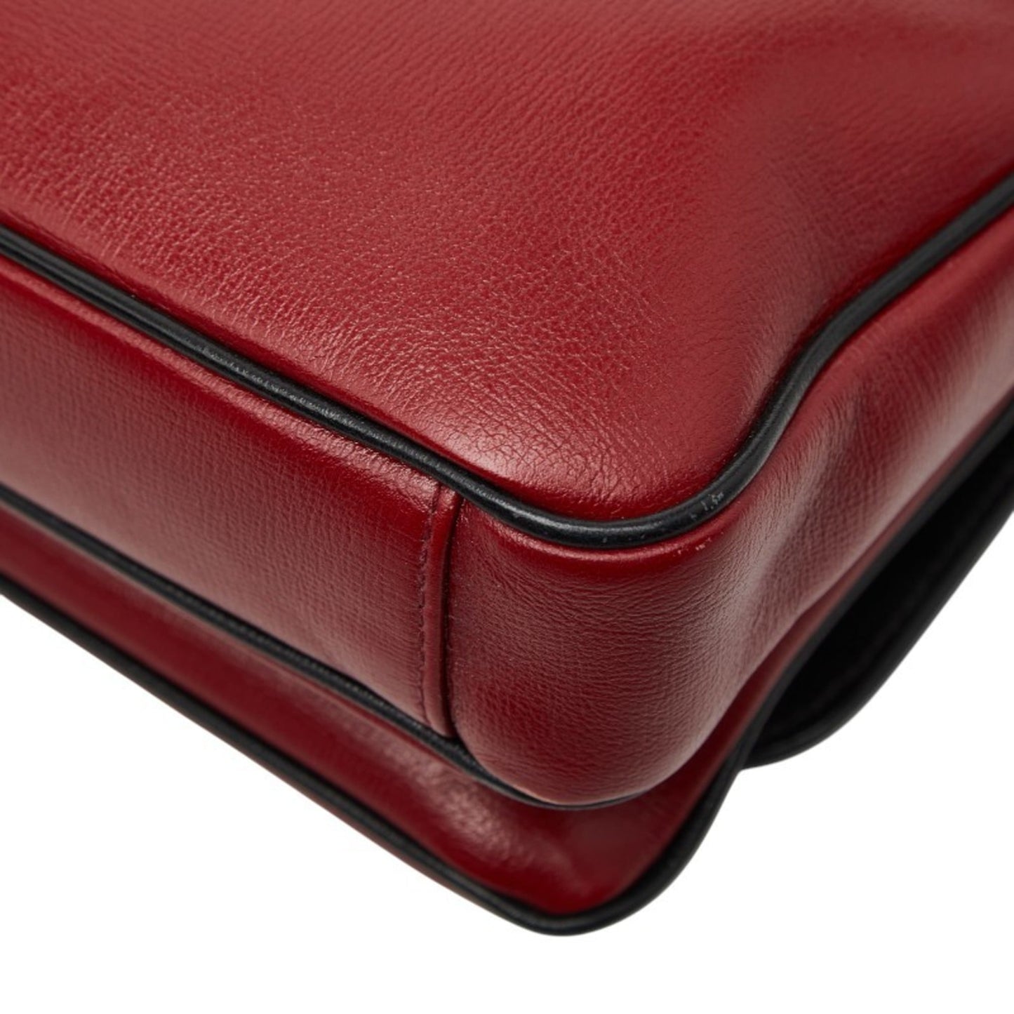 Gucci Black Red Color Leather Shoulder Bag ( )