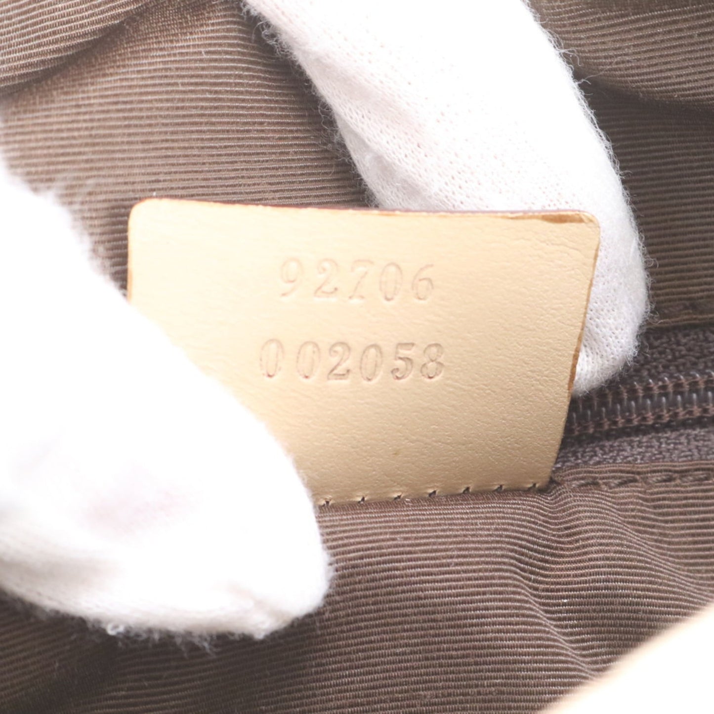 Gucci Beige Leather Canvas Shoulder Bag ( )