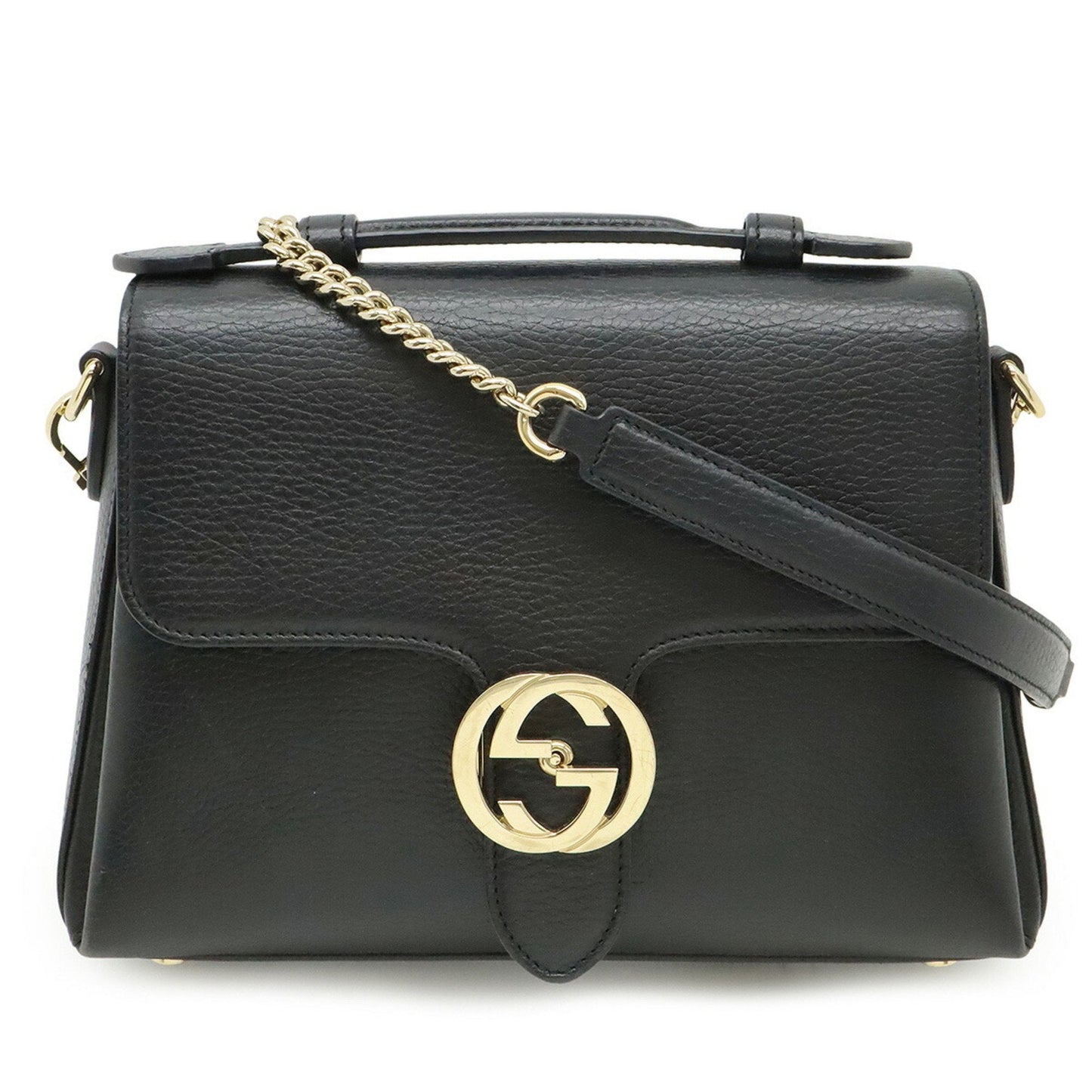 Gucci Black Leather Handbag Shoulder Bag ( )