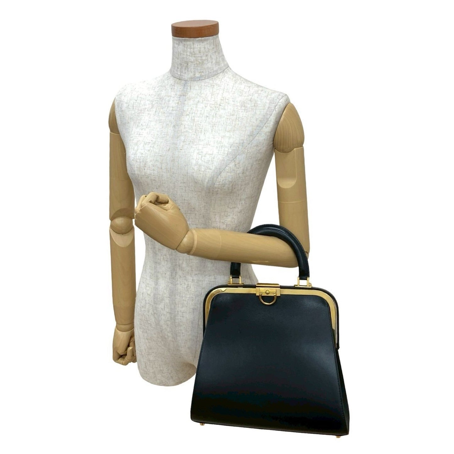 Christian Dior Black Leather Handbag Tote Bag ()
