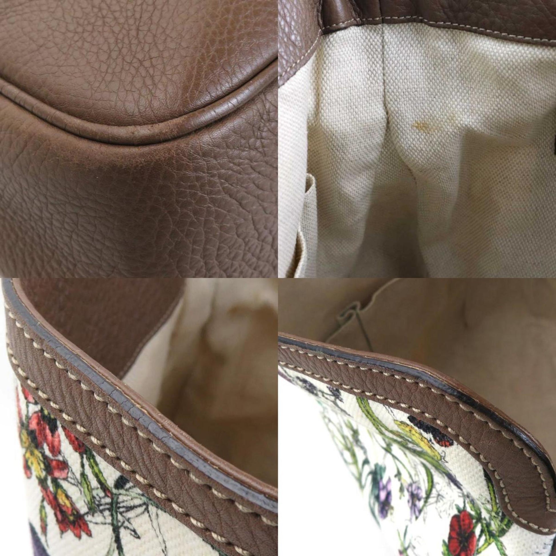 Gucci Leather Canvas Shoulder Bag