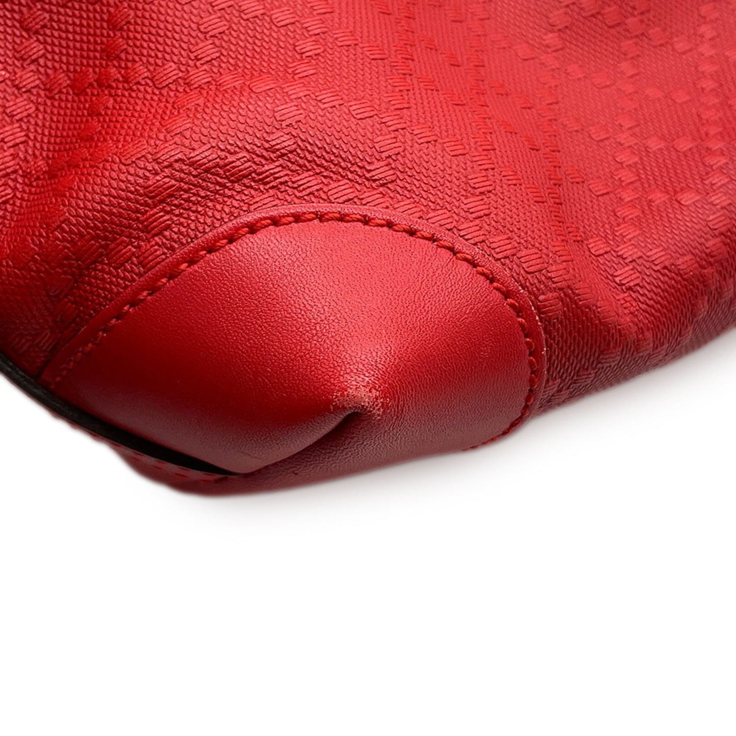 Gucci Red Color Leather Pouch Tote Bag ( )