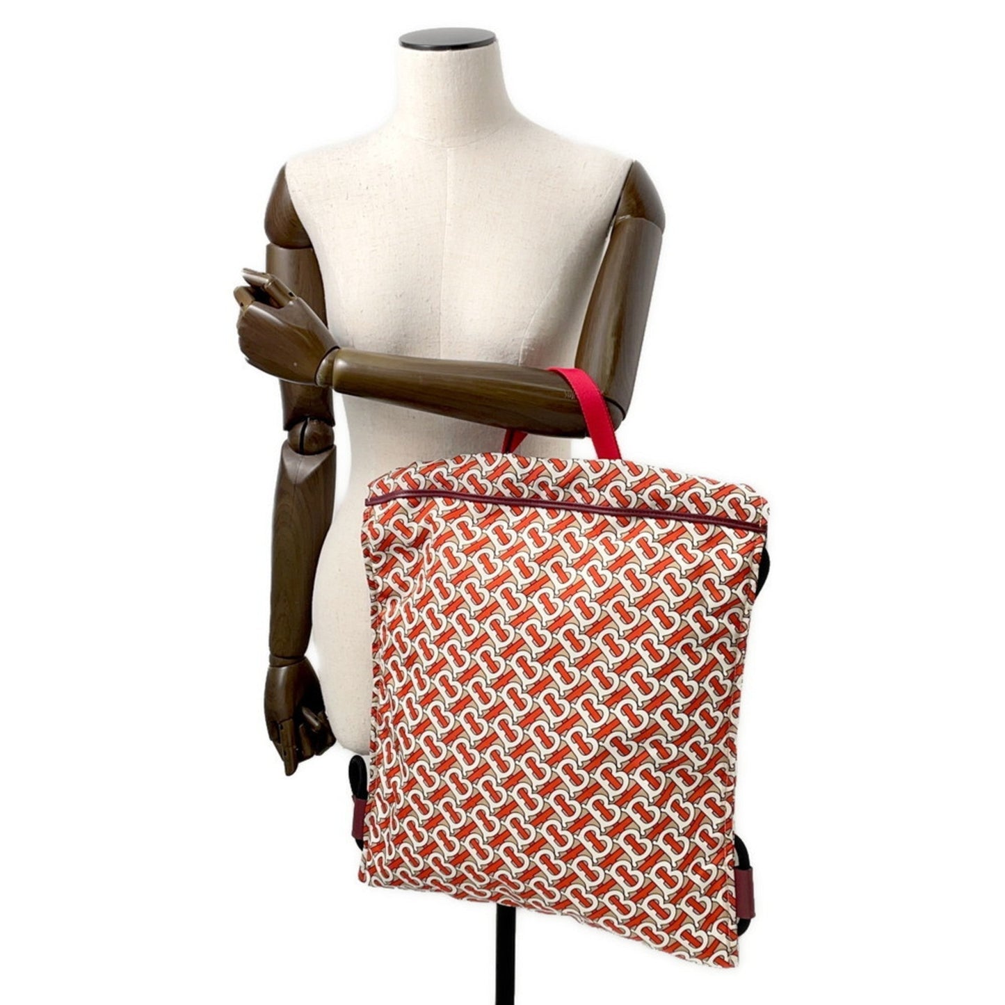 Burberry Beige Orange White Nylon Tote Bag ( )
