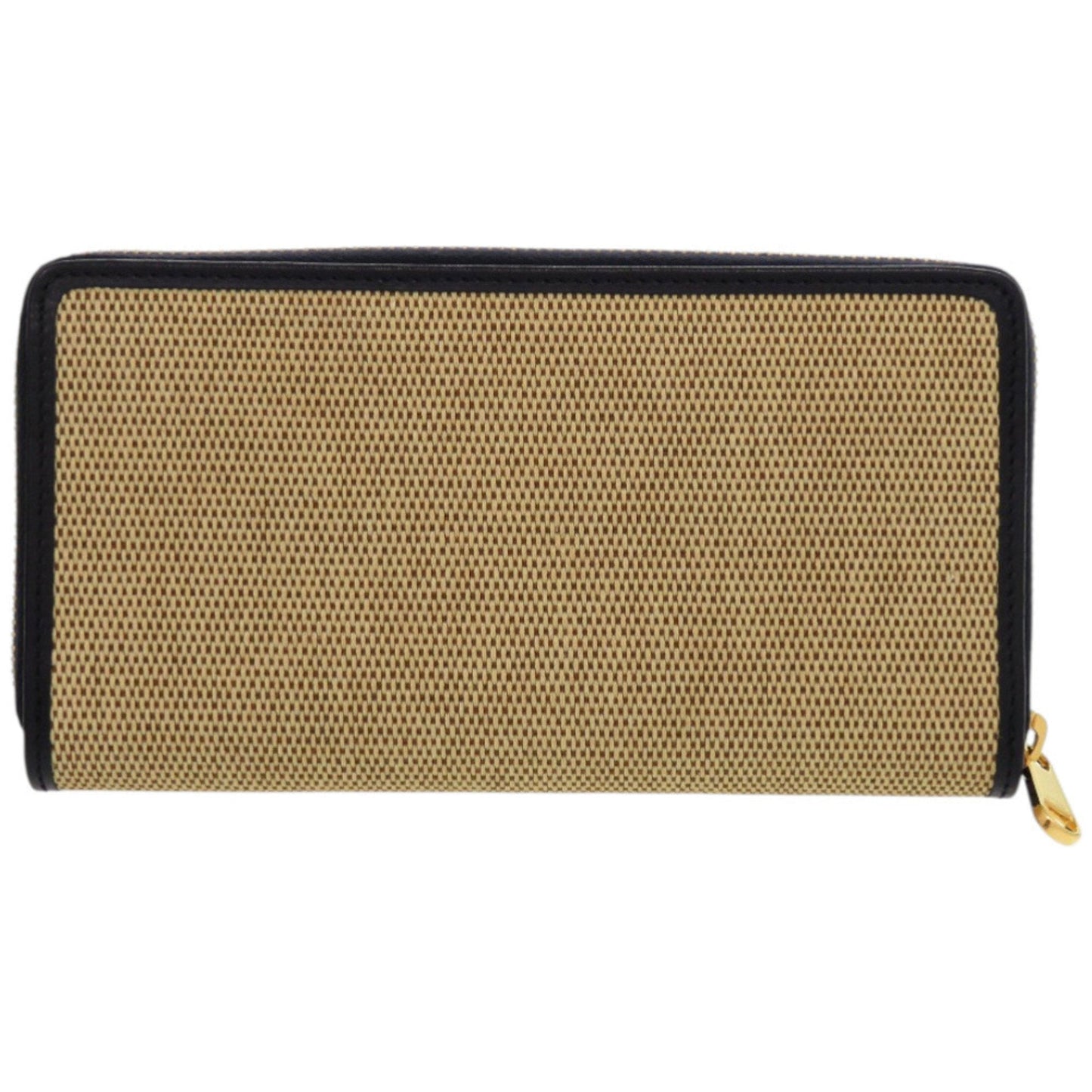 Gucci Beige Navy Canvas Leather Long Wallet (Bi-Fold) ( )