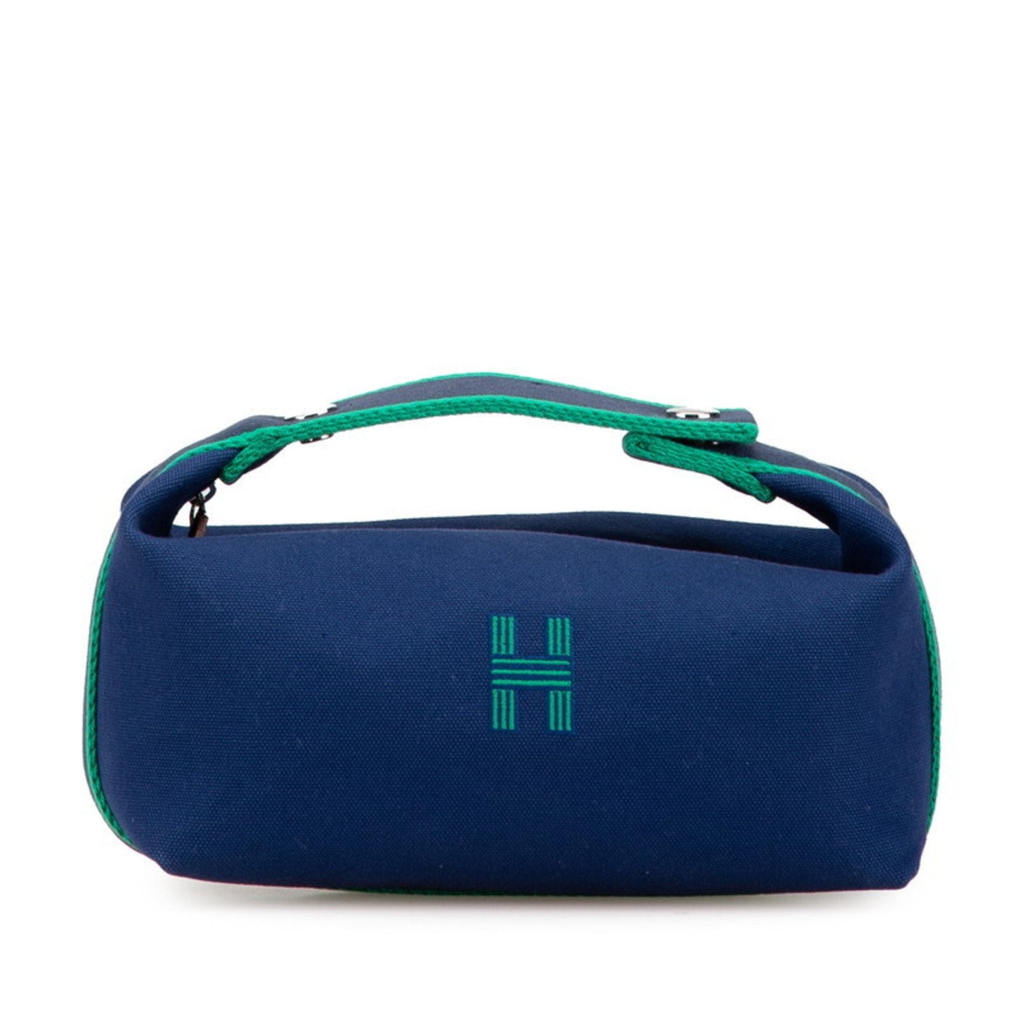 Hermes Green Navy Cotton Handbag Pouch ( )