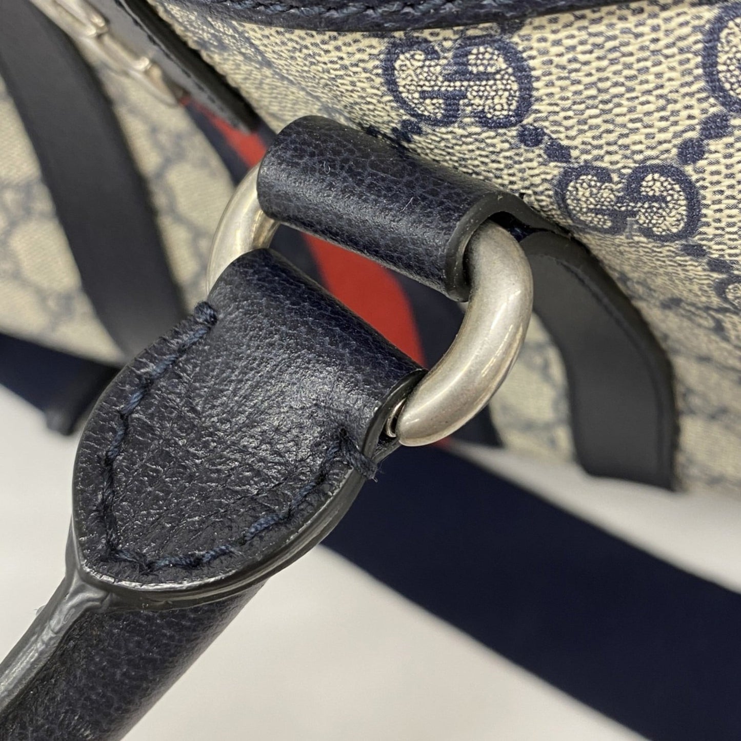 Gucci Navy Pvc Boston Bag ( )