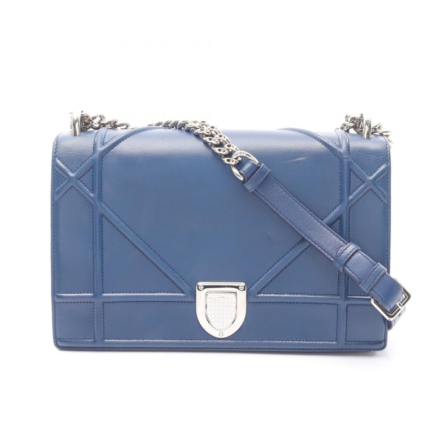 Christian Dior Blue Leather Shoulder Bag ()