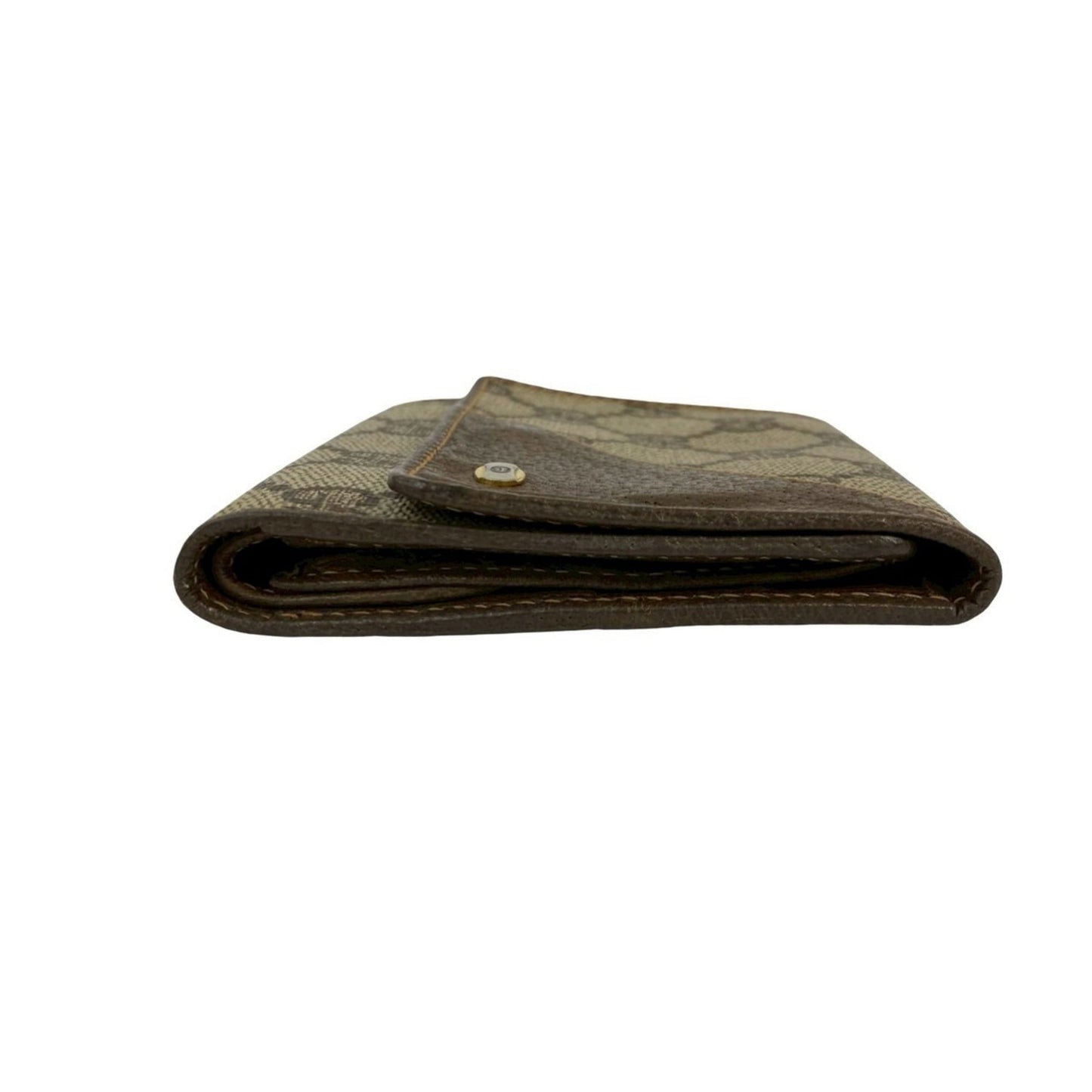 Gucci Brown Leather Pvc Wallet (Tri-Fold) ( )