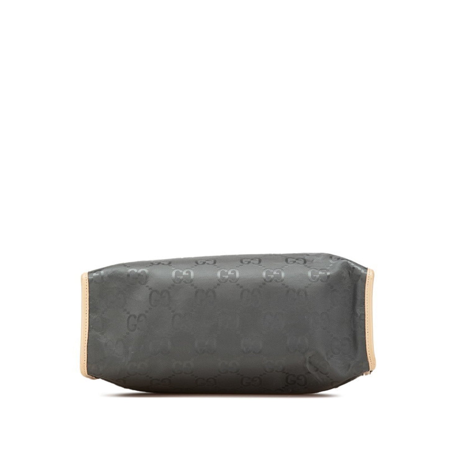 Gucci Beige Gray Nylon Leather Handbag Shoulder Bag ( )