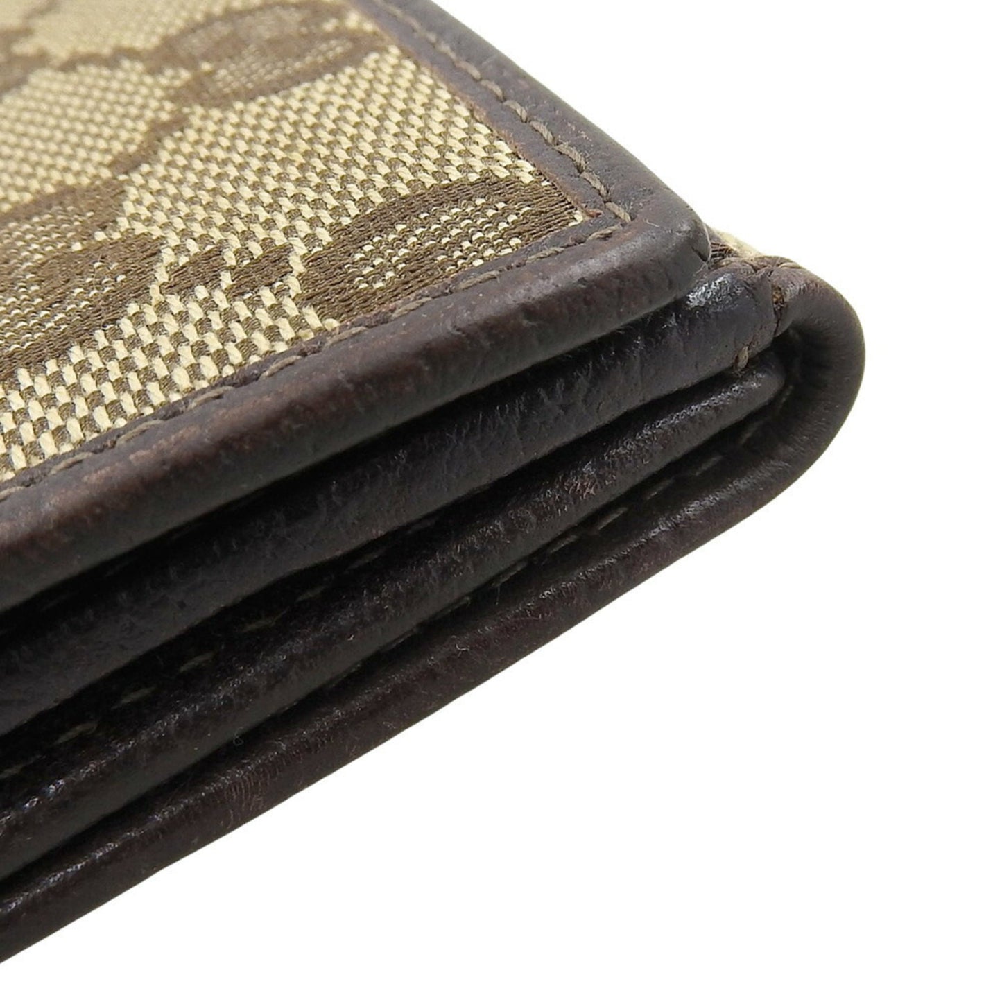 Gucci Beige Dark Brown Gg Canvas Long Wallet (Bi-Fold) ( )