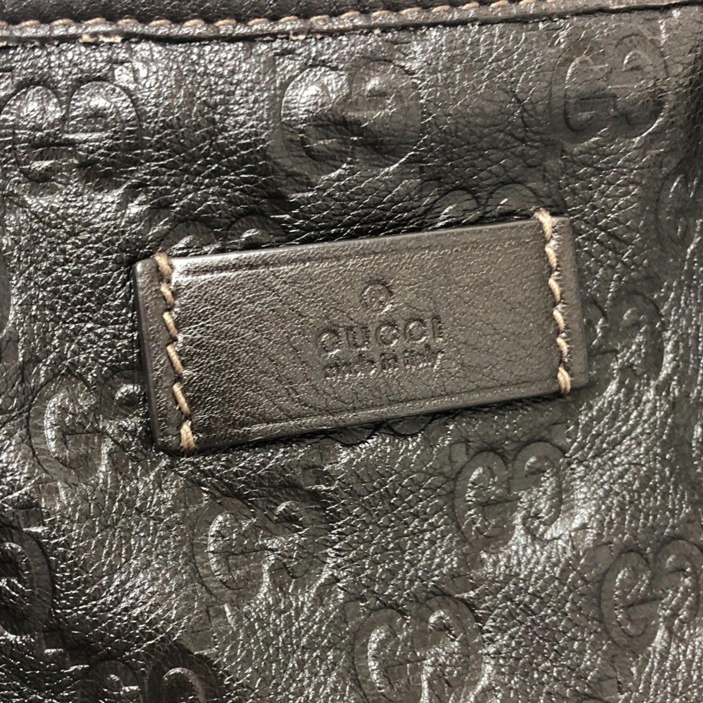 Gucci Brown Leather Handbag Tote Bag ( )