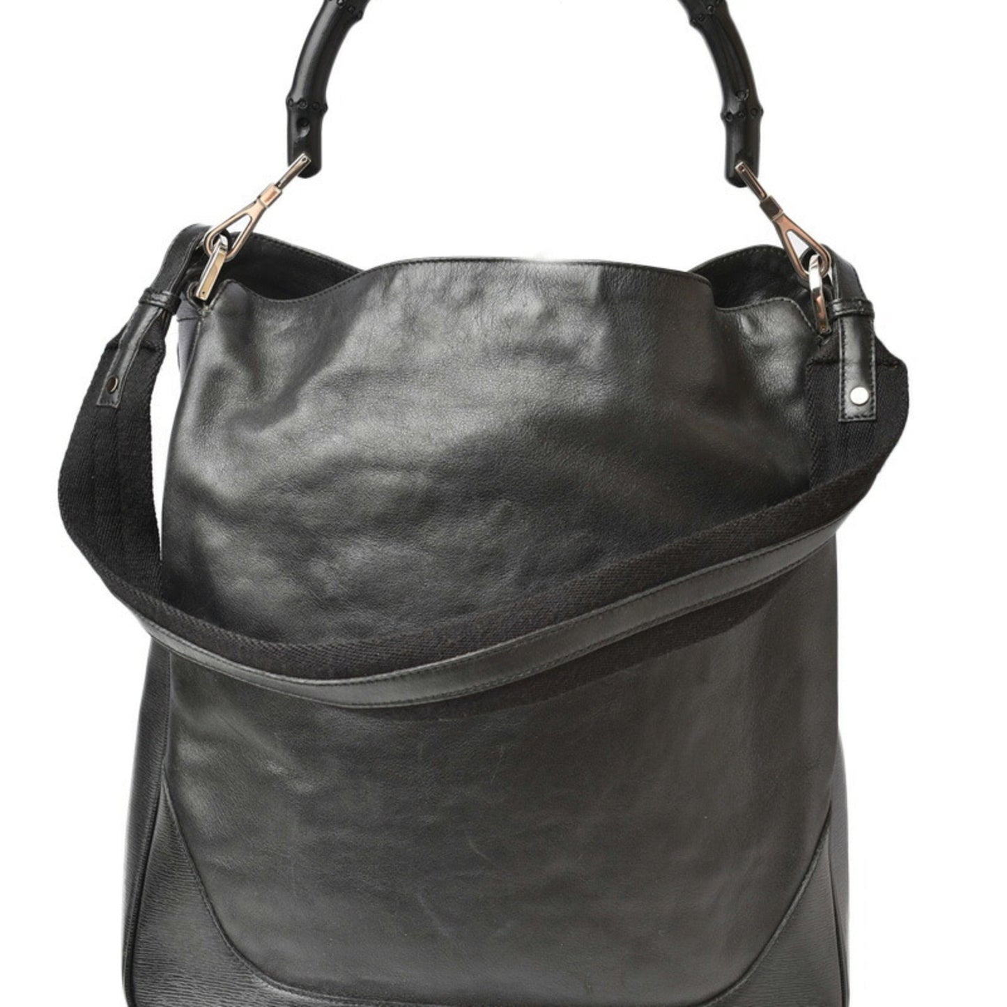 Gucci Black Leather Handbag Shoulder Bag ( )
