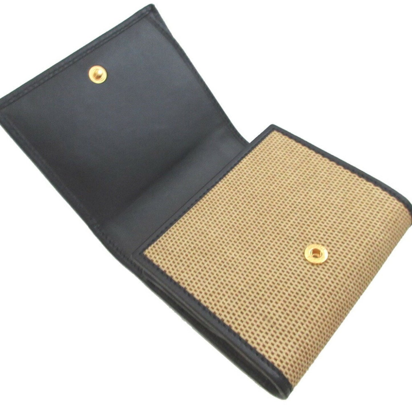 Gucci Beige Navy Canvas Leather Coin Purse/Coin Case ( )