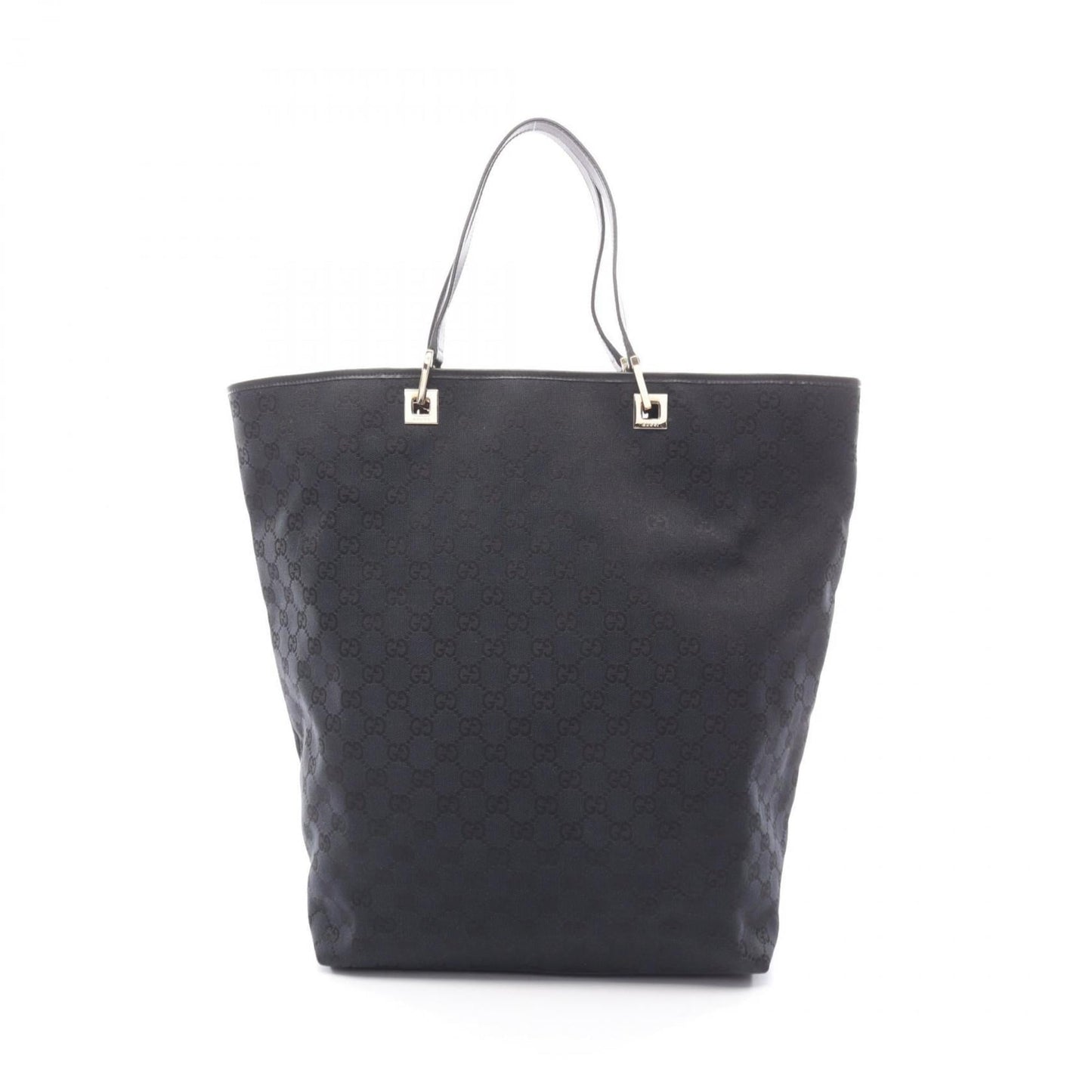 Gucci Black Navy Gg Canvas Leather Tote Bag ( )