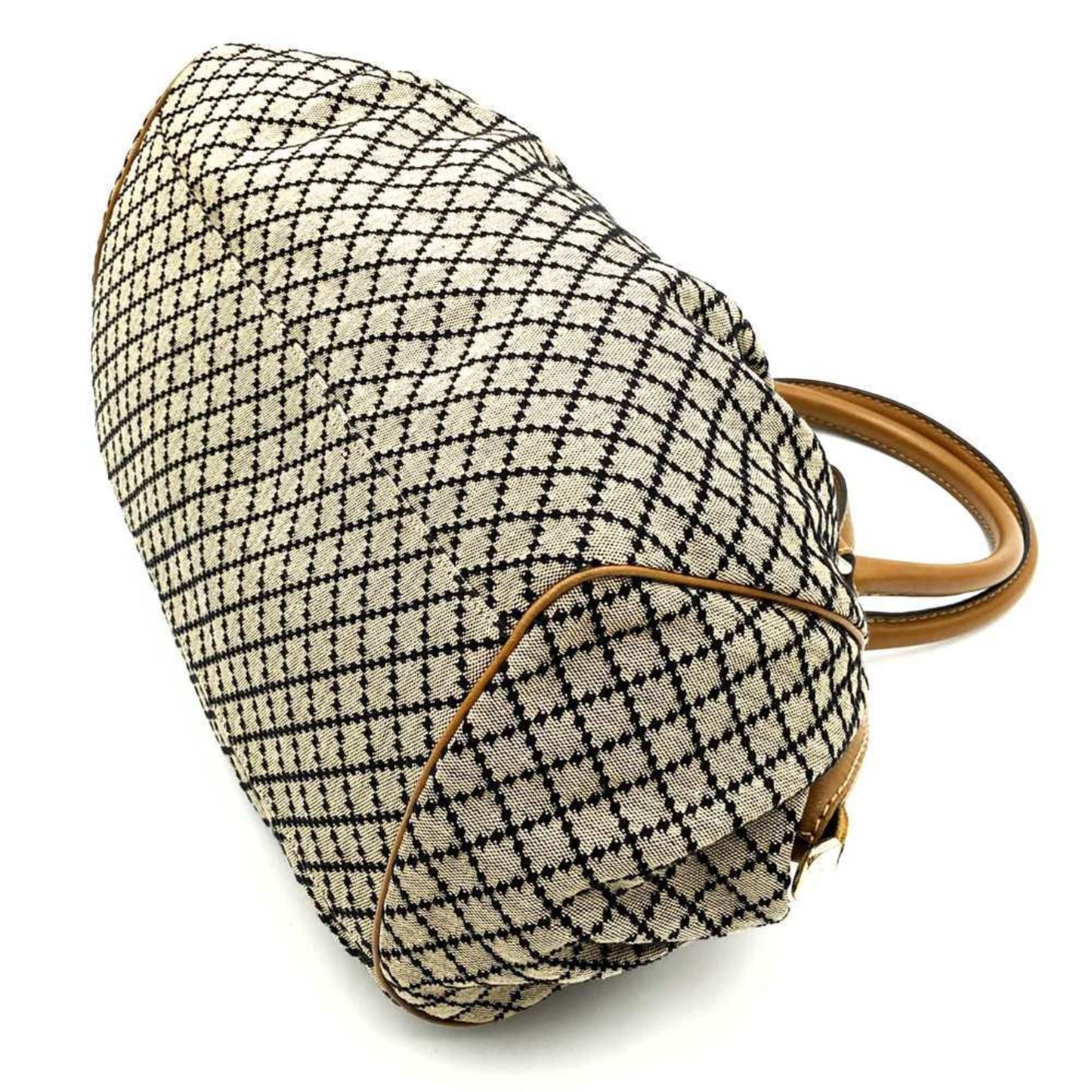 Gucci Brown Canvas Leather Handbag ( )