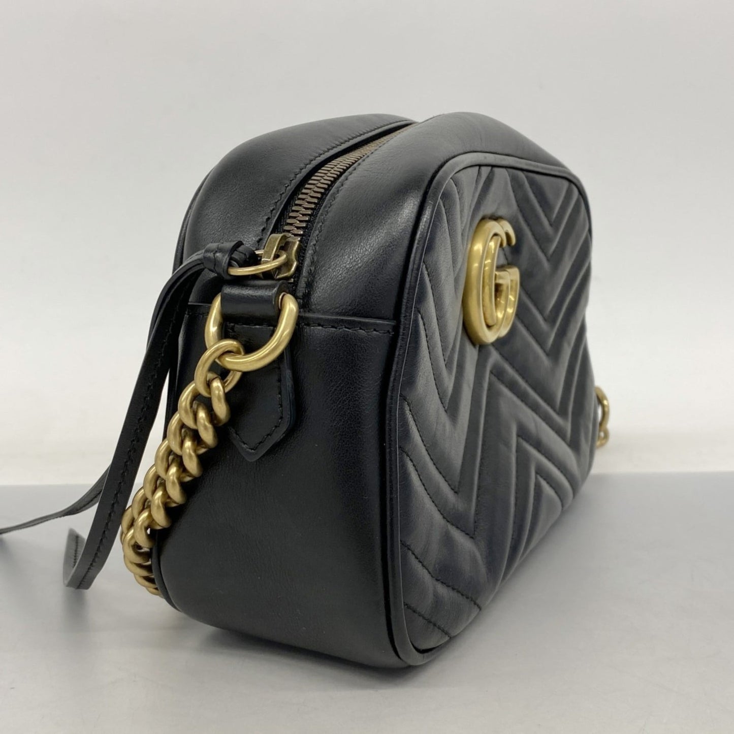 Gucci Black Leather Shoulder Bag ( )