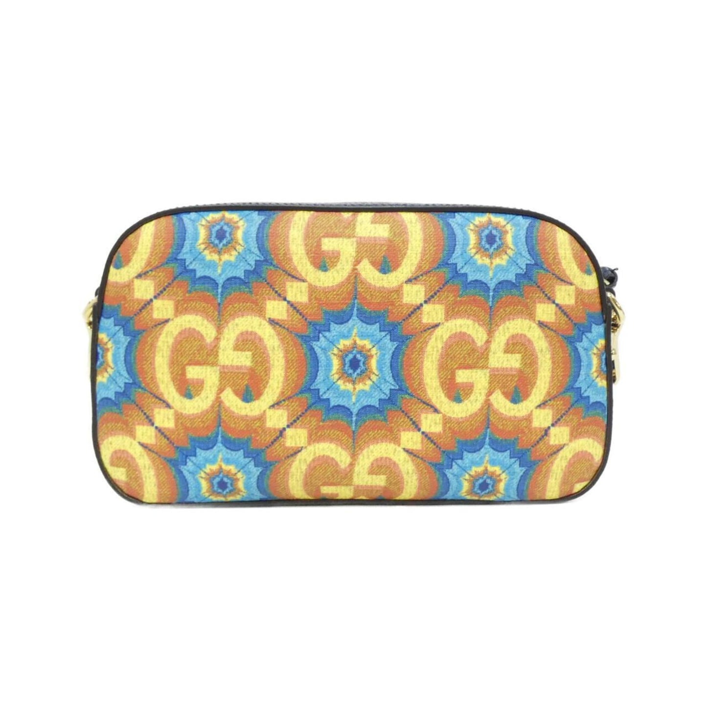 Gucci Blue Orange Coated Canvas Shoulder Bag ( )