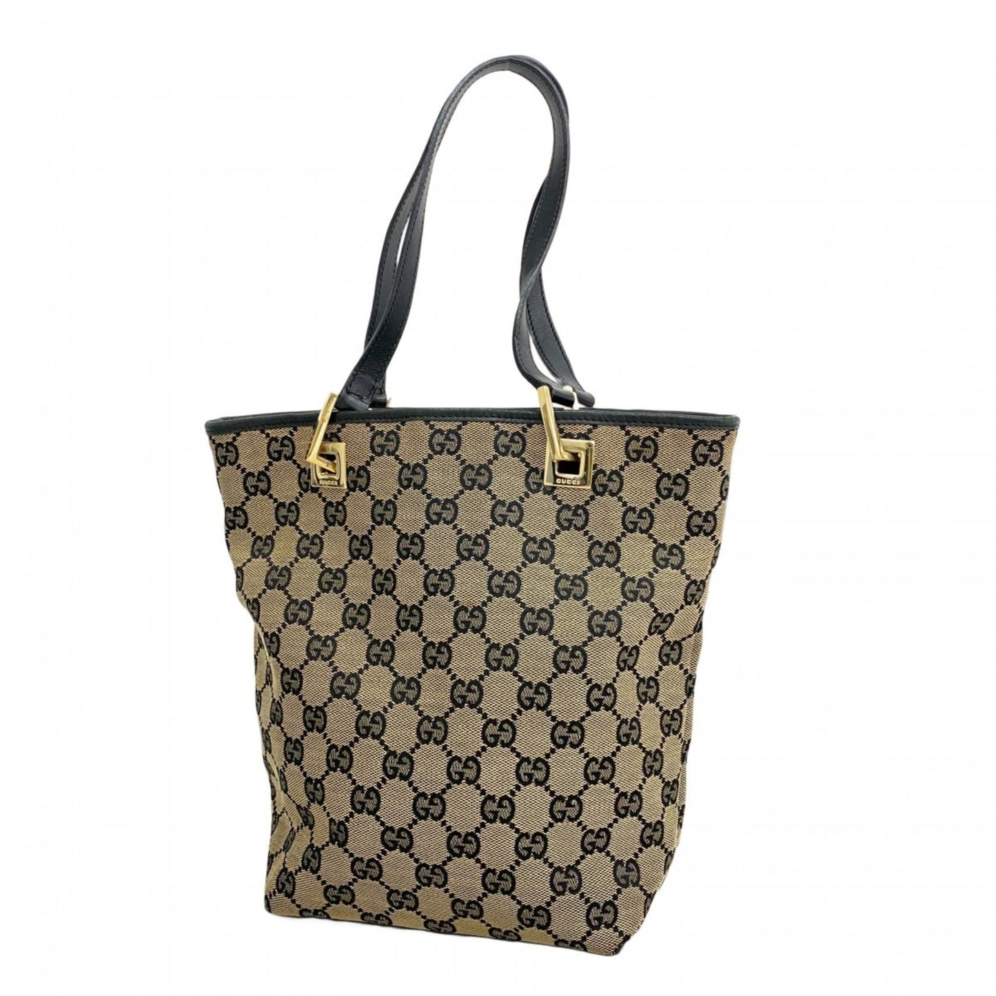 Gucci Black Brown Canvas Tote Bag ( )
