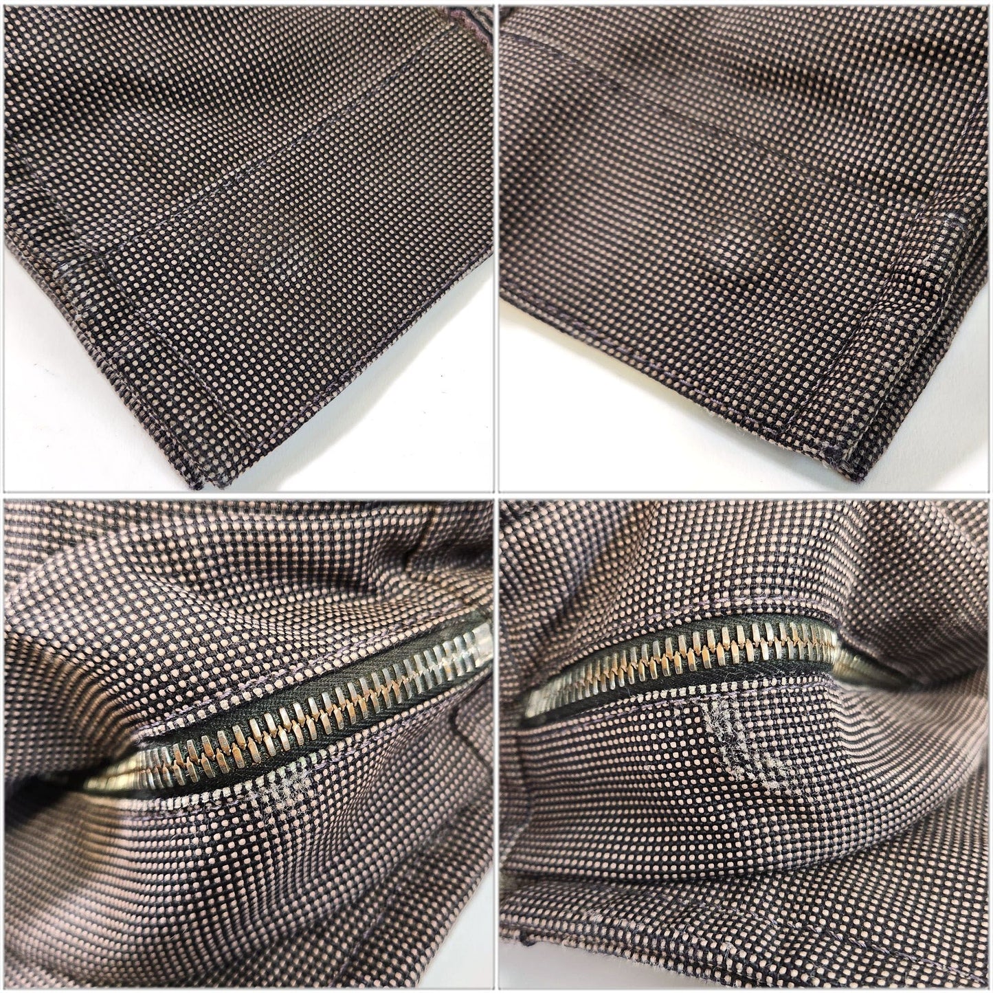 Hermes Gray Canvas Handbag Tote Bag ( )