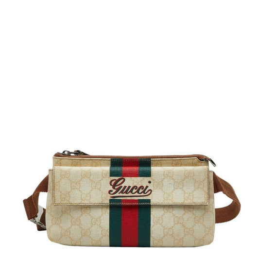 Gucci Multi-Color White Pvc Canvas Sling Bag ( )