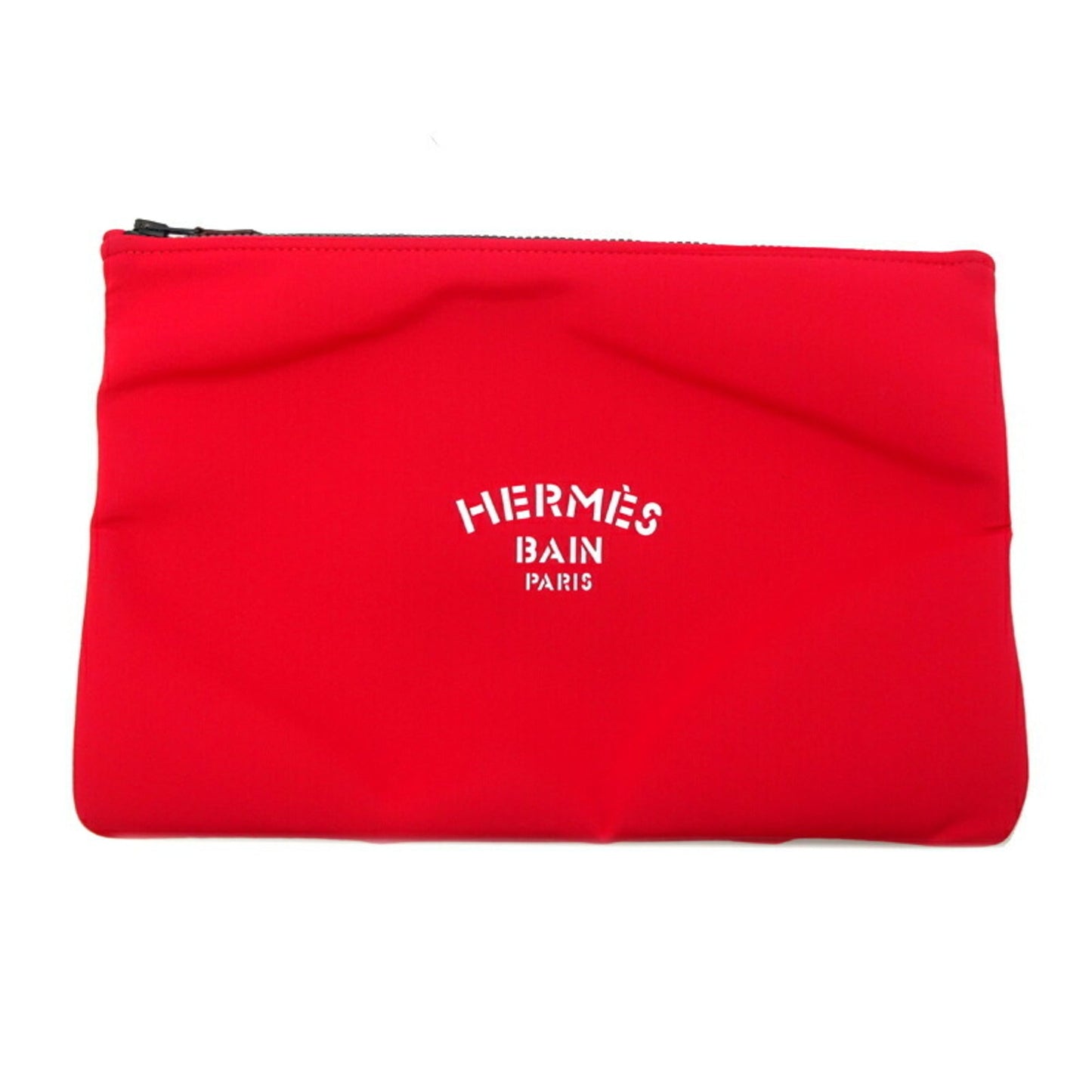 Hermes Red Color Cotton Canvas Polyester Pouch ( )