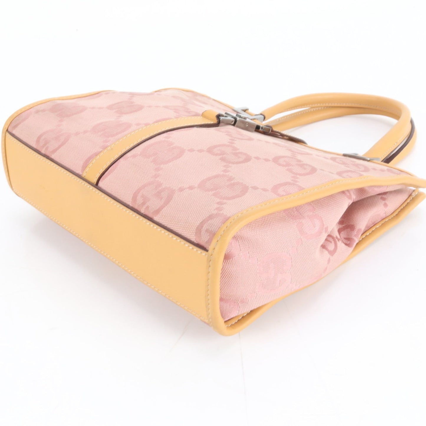 Gucci Pink Leather Canvas Handbag ( )