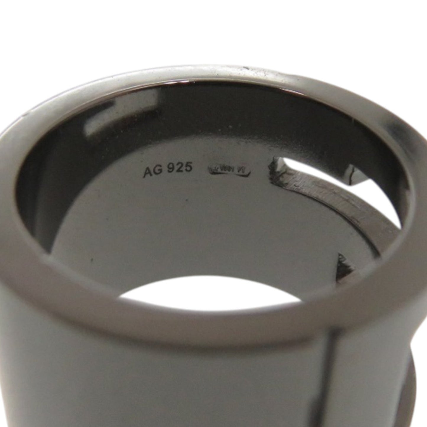 Gucci Gunmetal Silver 925 Band Ring ( )